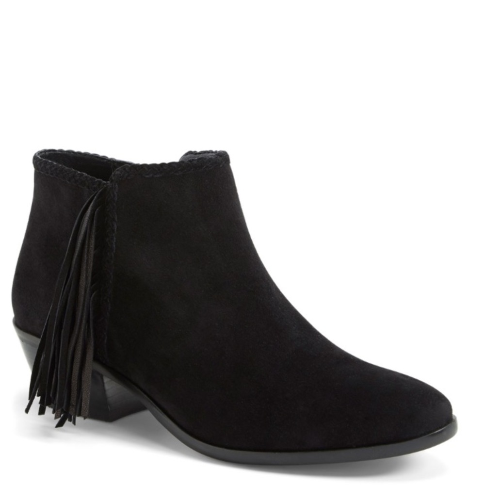 Sam Edelman 'Paige' Fringe black suede boots